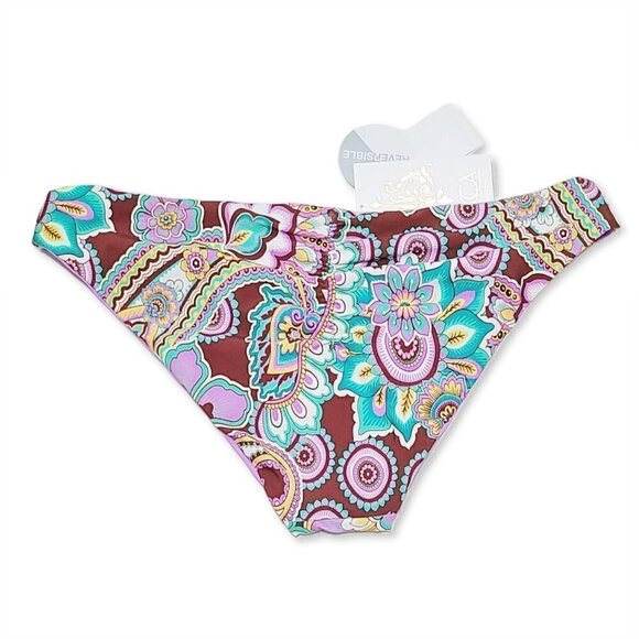 NWT Becca Women's Floral Print Swim Reversible Hipster Bikini Bottom - Picture 8 of 9